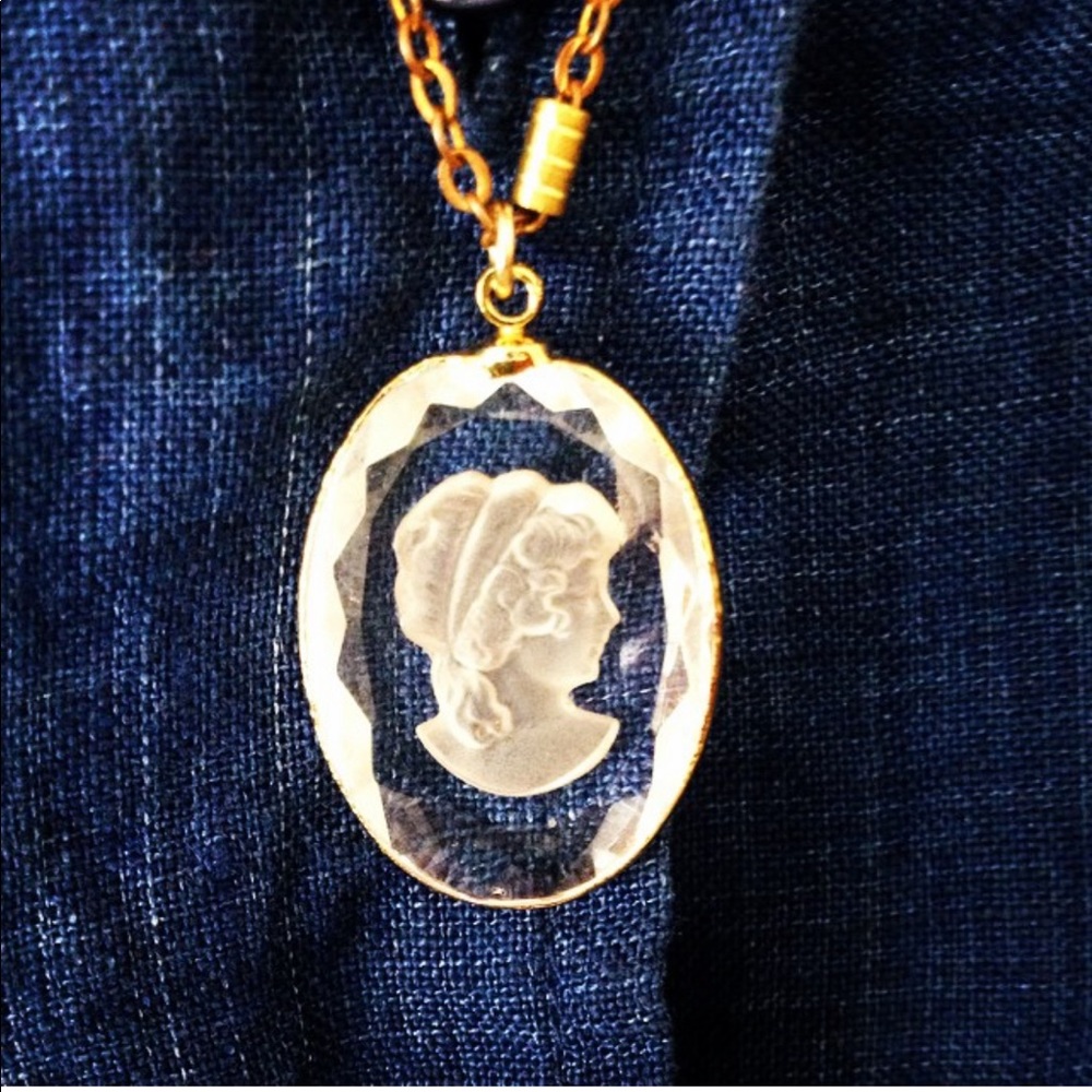 Glass Cameo Necklace